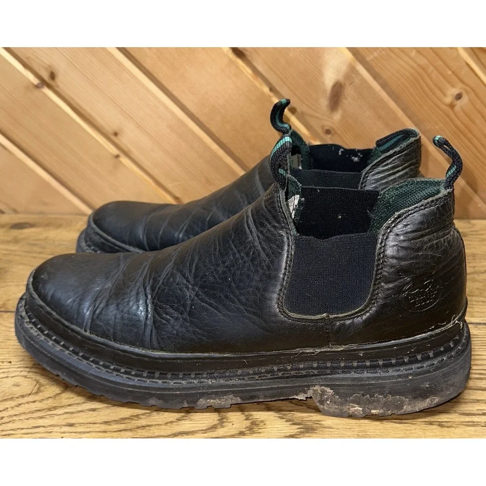 Georgia Giant Romeo Men's 12M Black Leather Ankle Slip On WP Boots Work‎ GR270